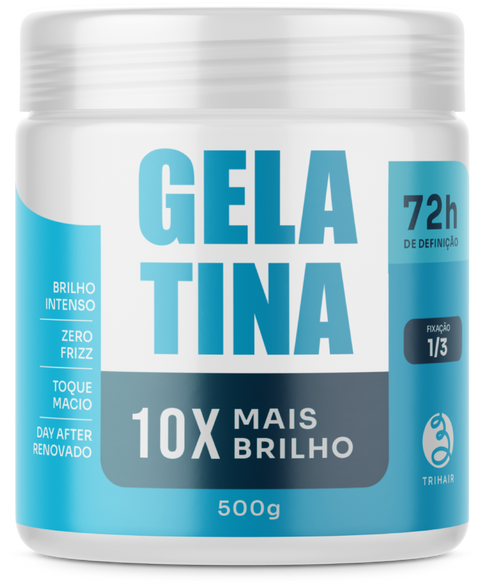 Gelatina Mais Brilho Trihair 500g — Gelatina Modeladora para Cachos com Fixação Leve