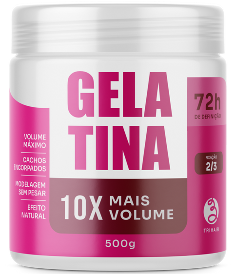 Gelatina Mais Volume Trihair 500g — Gelatina Modeladora para Cachos com Fixação Média