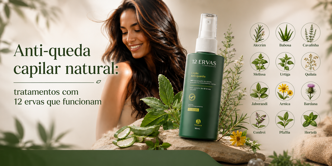 Anti-queda capilar natural: tratamentos com 12 ervas que funcionam