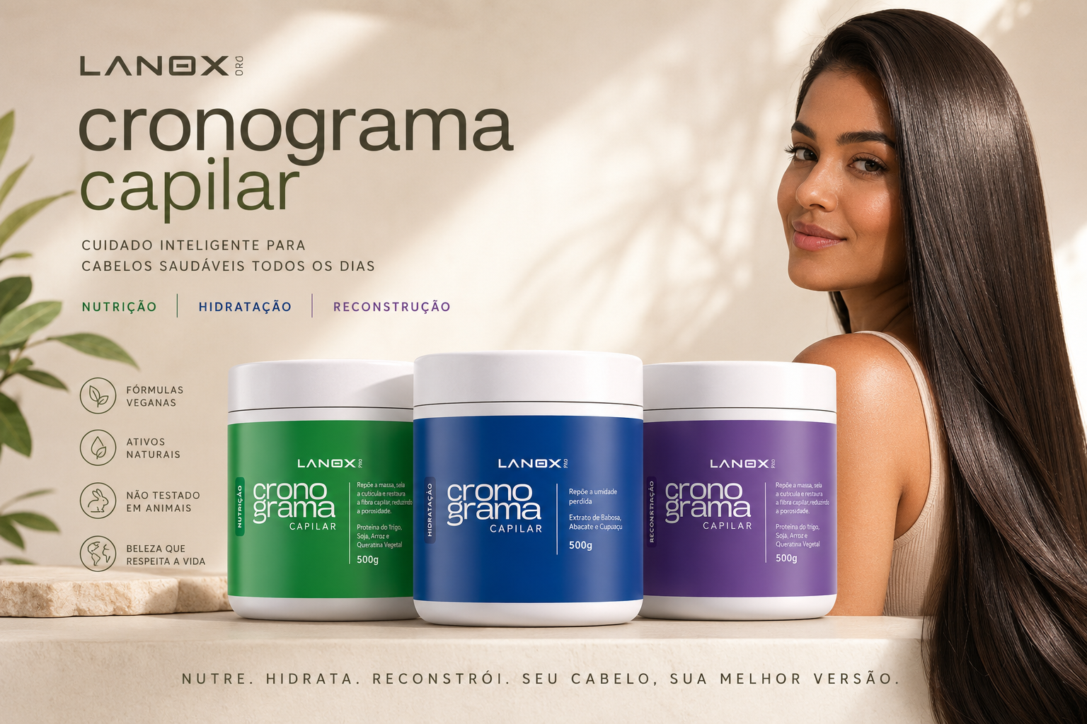 Cronograma Capilar Lancare Lanox — Nutrição, Hidratação e Reconstrução