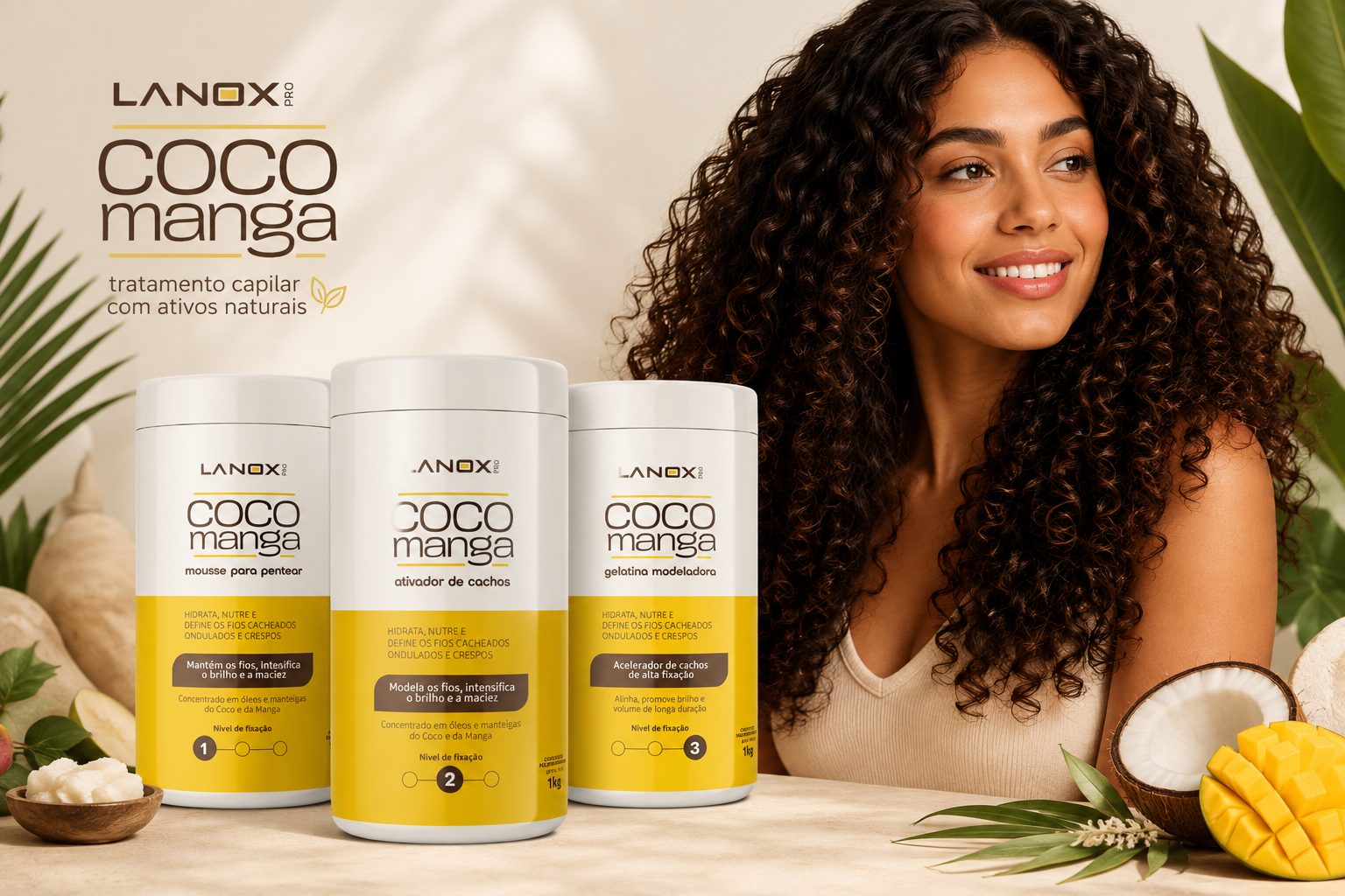 CocoManga Lanox — Hidratação com Manteiga de Coco e Manga para Cachos