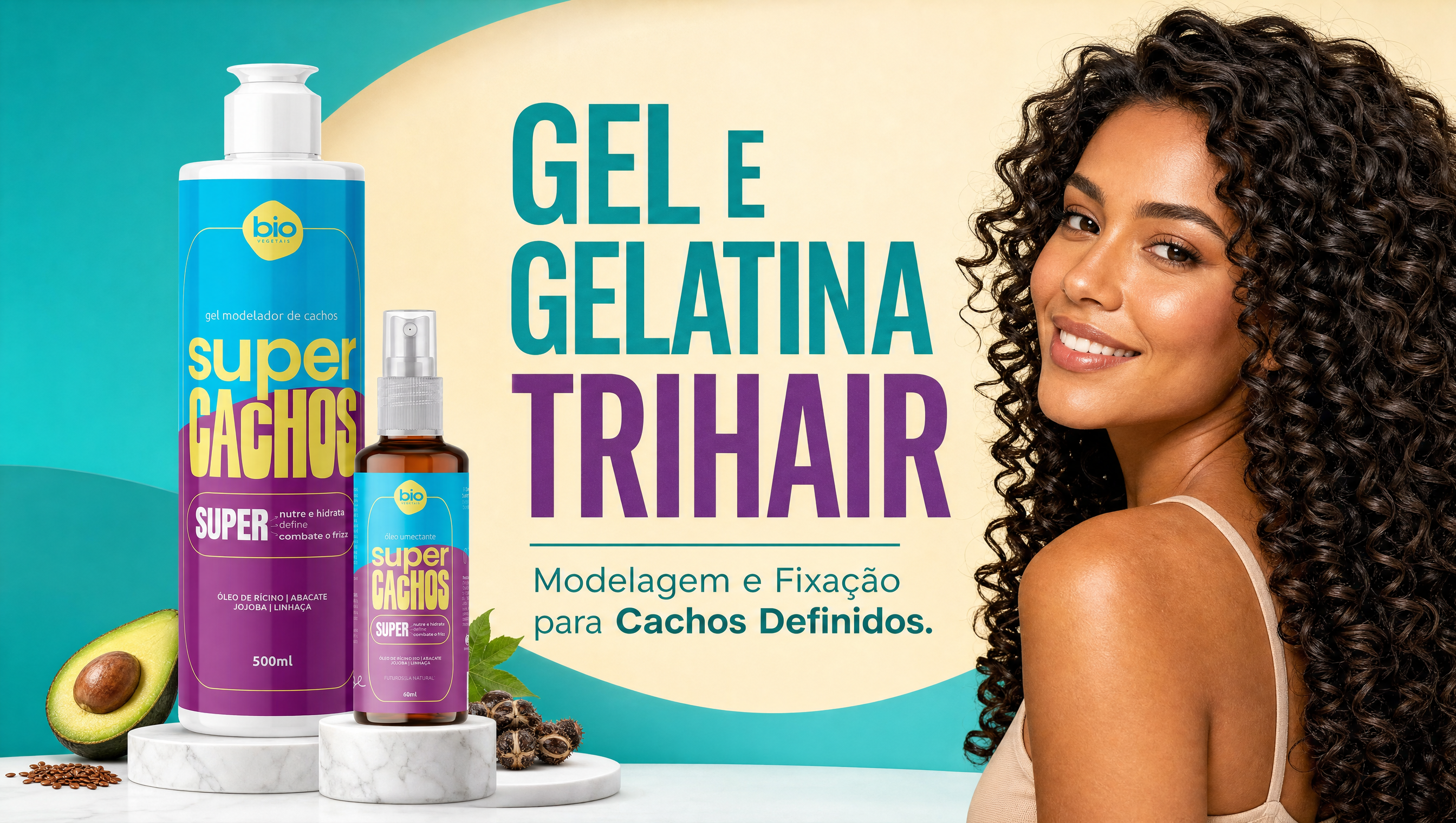 Gel & Gelatina Trihair — Modelagem e Fixação para Cachos Definidos