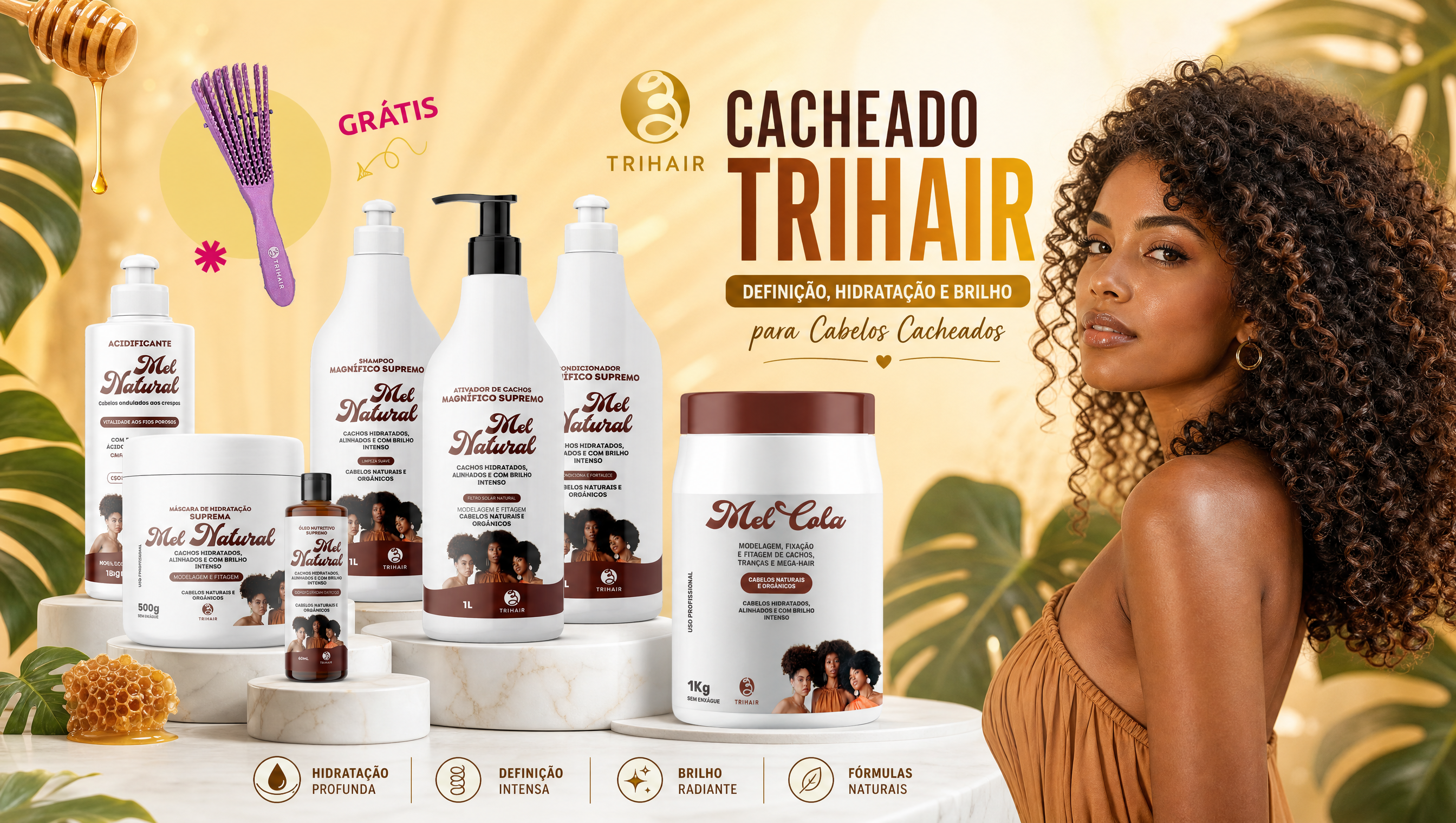 Cacheado Trihair — Definição, Hidratação e Brilho para Cabelos Cacheados