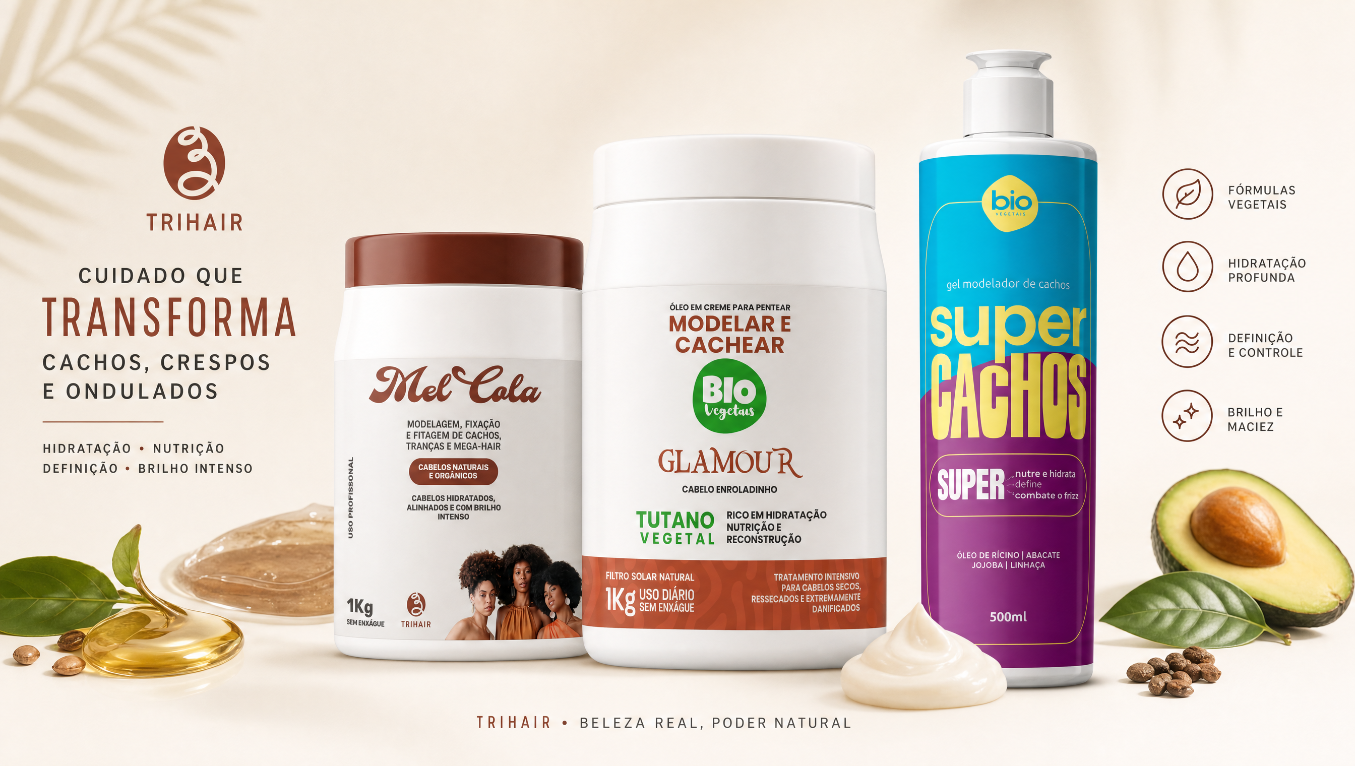 Todos os Produtos Trihair — Cuidados Capilares para Todos os Tipos de Cabelo