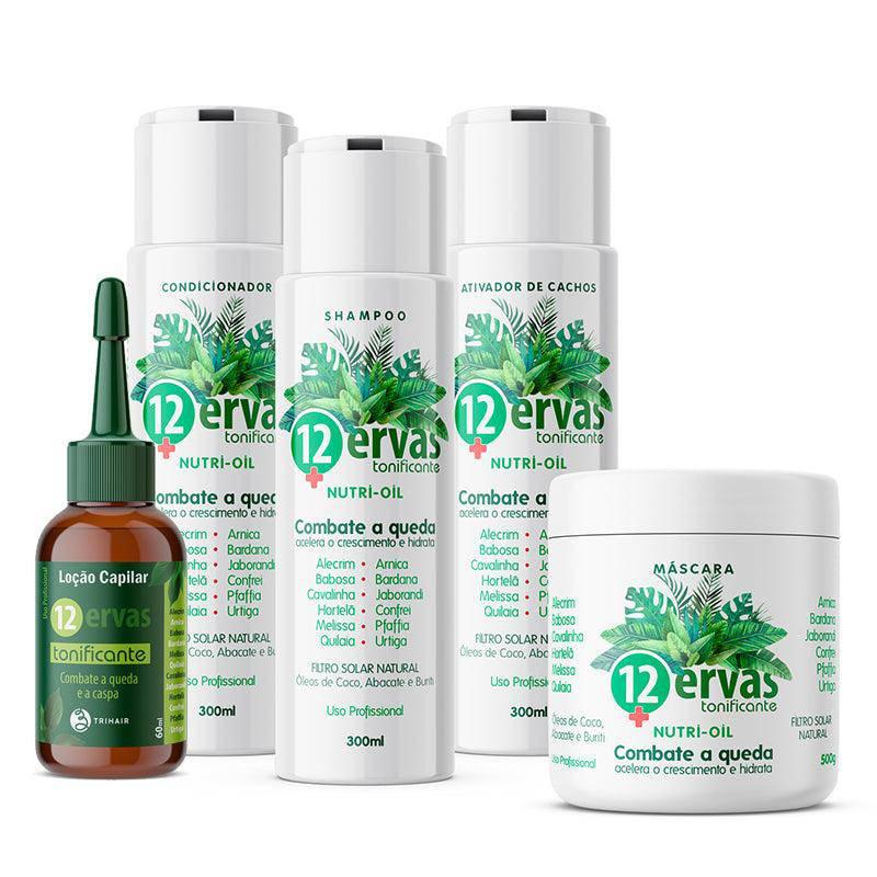 Linha 12 Ervas Nutri-Oil Completa - Trihair Cosméticos