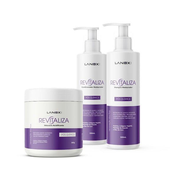 Kit Revitaliza Lanox Shampoo Condicionador e Máscara
