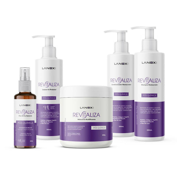 Linha Completa Revitaliza Lanox para cabelos pós-química