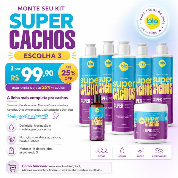 Monte seu Kit Super Cachos Biovegetais — Escolha 3 por R$99,90