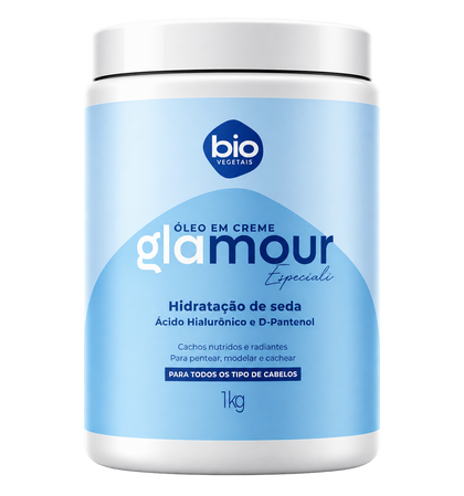 Óleo em Creme Glamour Especiali Ácido Hialurônico e D-Pantenol Bio Vegetais 1kg — Hidratação de Seda