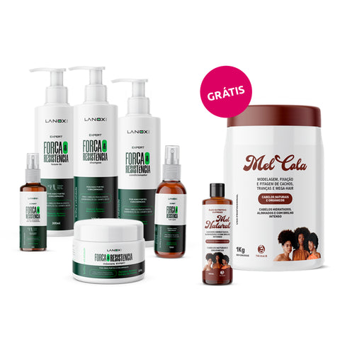 Linha Completa Força e Resistência Lanox com Mel Cola e Óleo Mel Natural