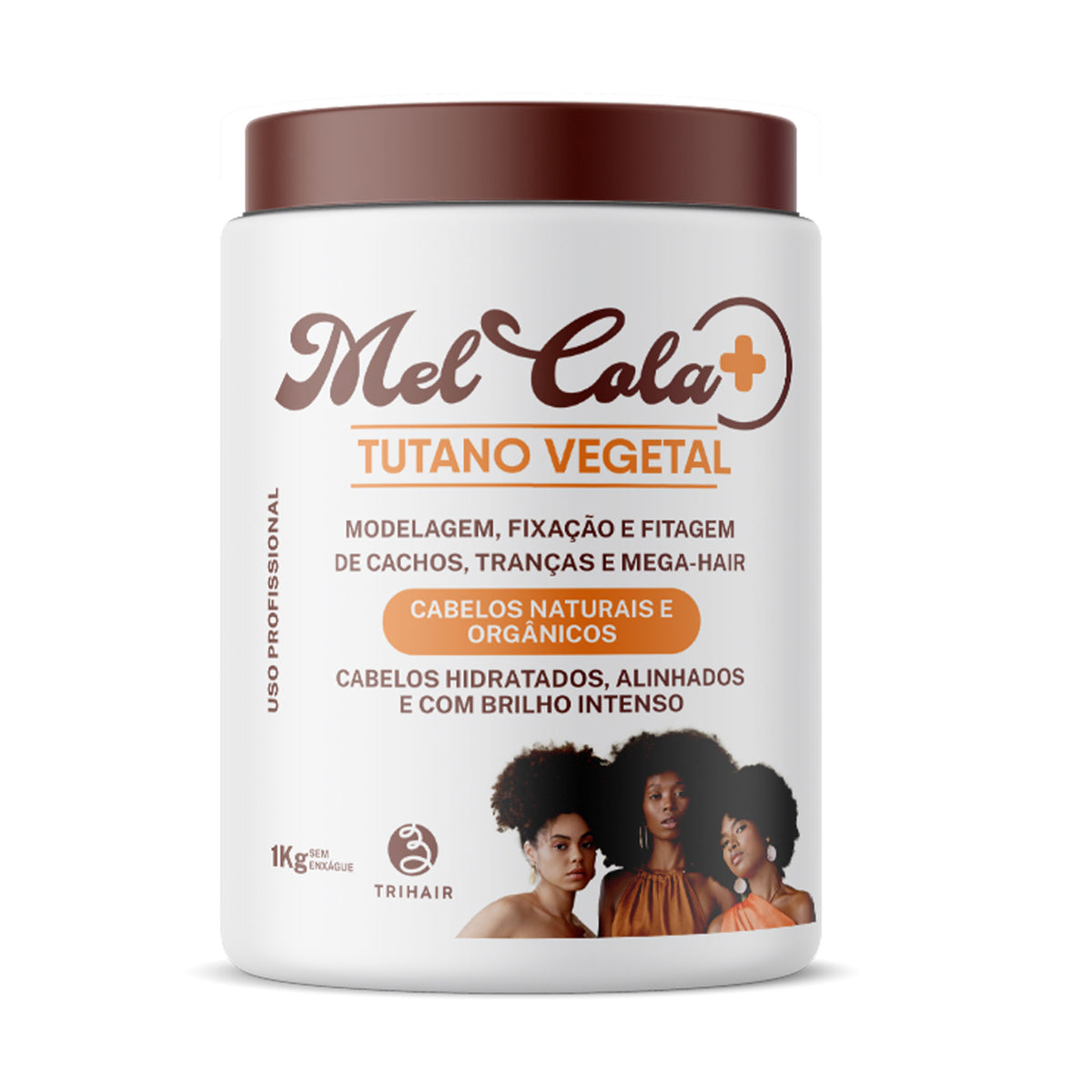 Mel Cola Tutano Vegetal Trihair 1kg - Gel Modelador Vegano para Cachos