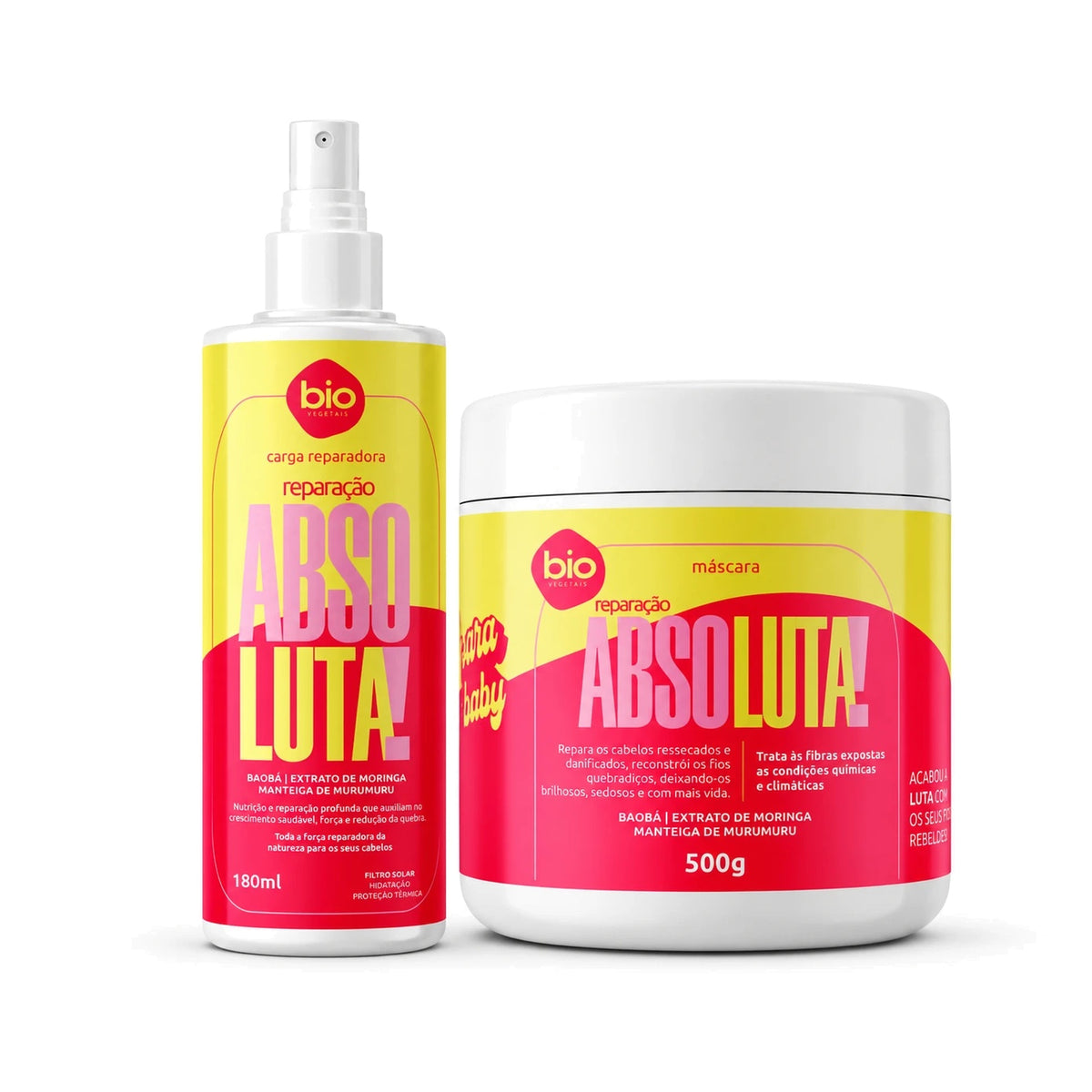 Kit Reparação Absoluta Bio Vegetais - Carga Reparadora 180ml + Máscara 500g