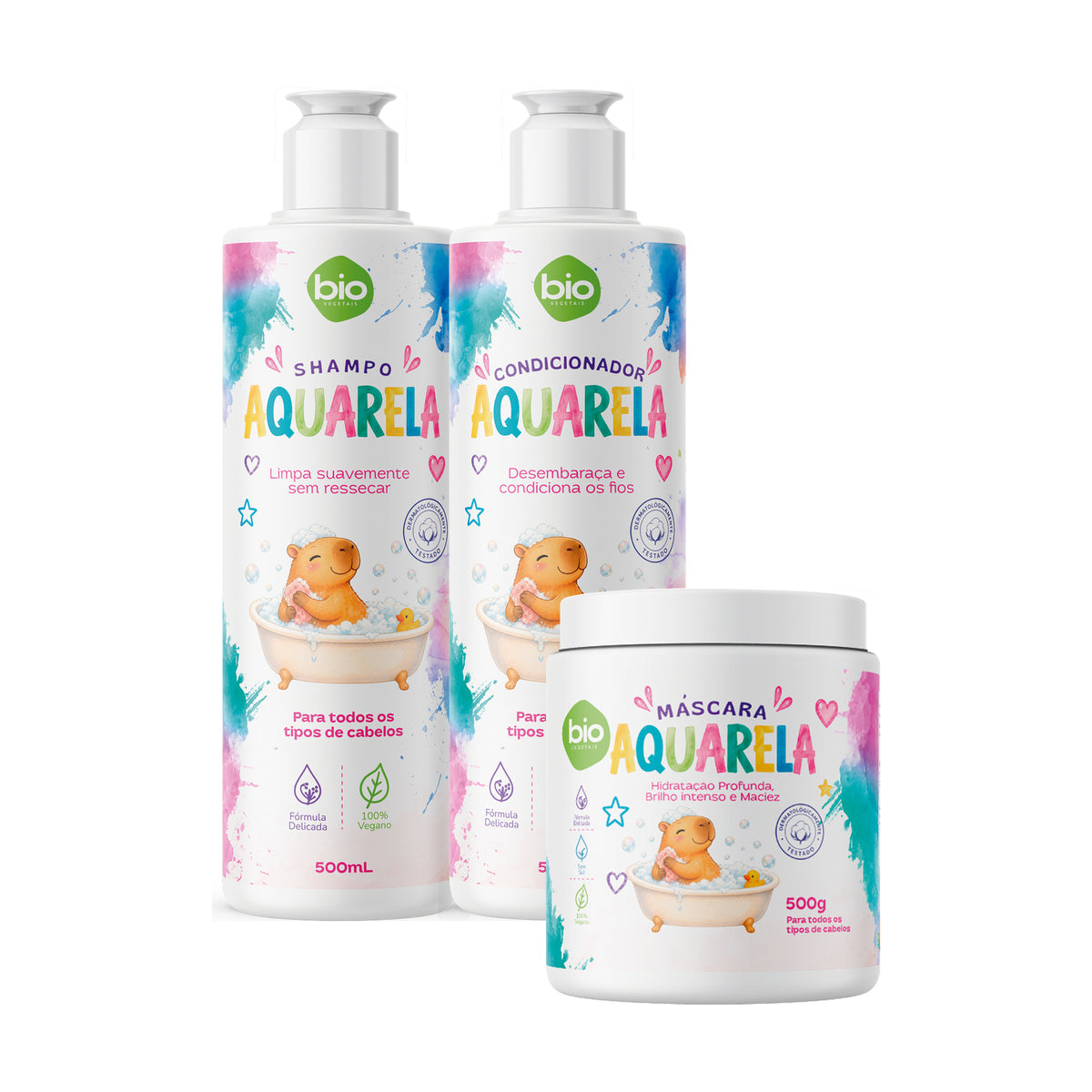 Kit Aquarela Shampoo, Condicionador e Máscara - 3 Produtos