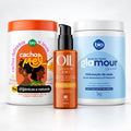 Kit Cachos de Mel 1kg + Óleo em Creme Glamour Especiali Hidratação de Seda 1kg + Óleo Sublime 4 em 1 120ml - Bio Vegetais e Trihair