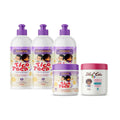 Kit Tico e Teca Shampoo, Condicionador, Ativador e Máscara + Mel Cola Teen Rosa 500g - 5 Produtos