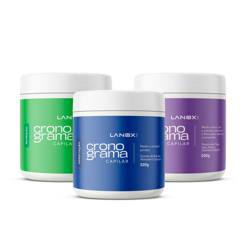 Kit Cronograma Capilar Lanox 500g 3 máscaras