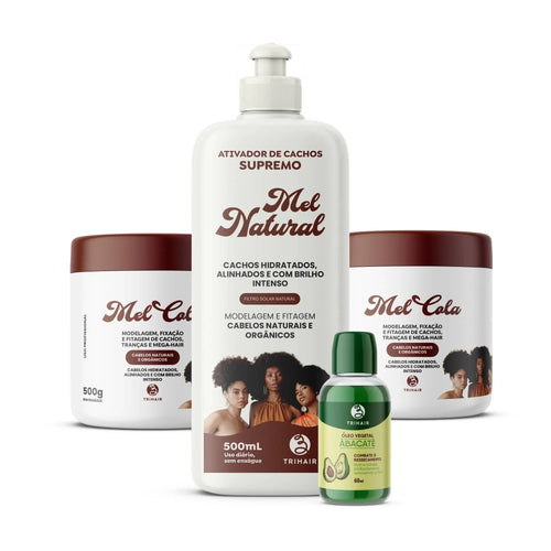 Kit 2 Mel Cola Trihair com Ativador e Óleo Capilar Abacate
