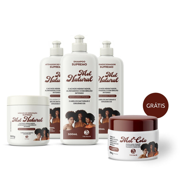 Kit Completo Mel Natural Trihair com Mel Cola 250g de brinde