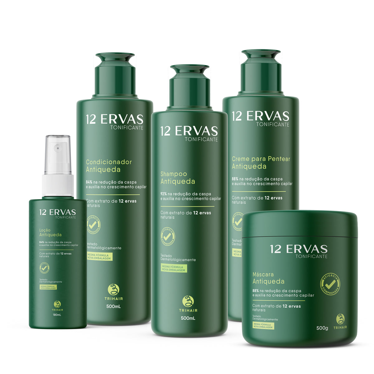 Linha Completa 12 Ervas Tonificante Trihair 500ml