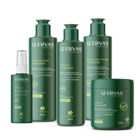 Linha Completa 12 Ervas Tonificante Trihair 500ml