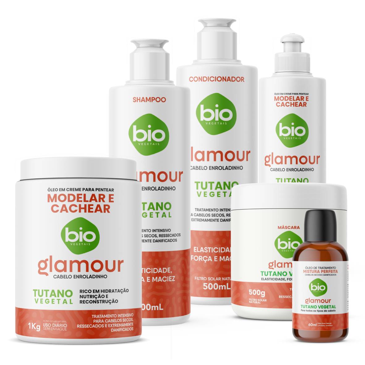 Kit Linha Completa Glamour Tutano Vegetal — 5 Produtos Bio Vegetais