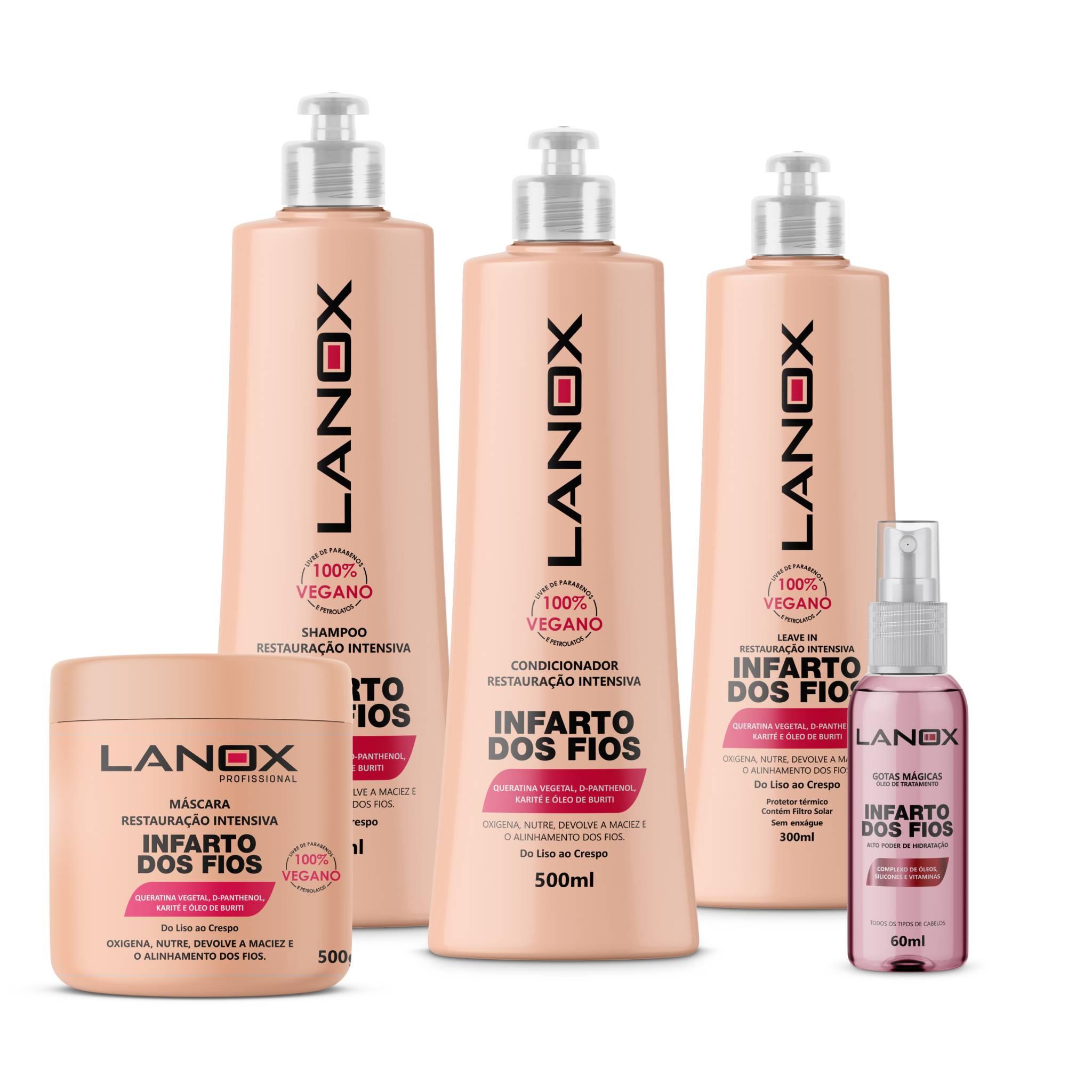 Linha Completa Infarto dos Fios Lanox - Trihair Cosméticos