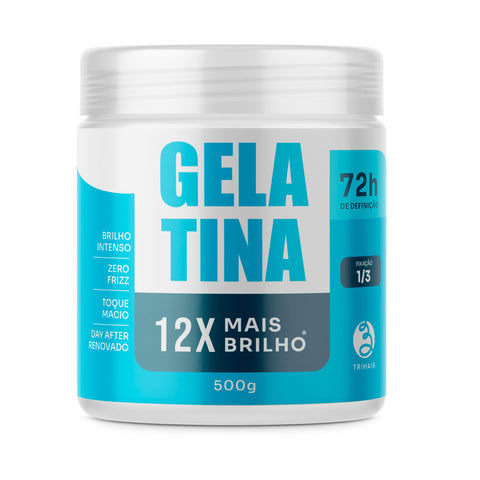 Gelatina Mais Brilho Trihair 500g — Gelatina Modeladora para Cachos com Fixação Leve