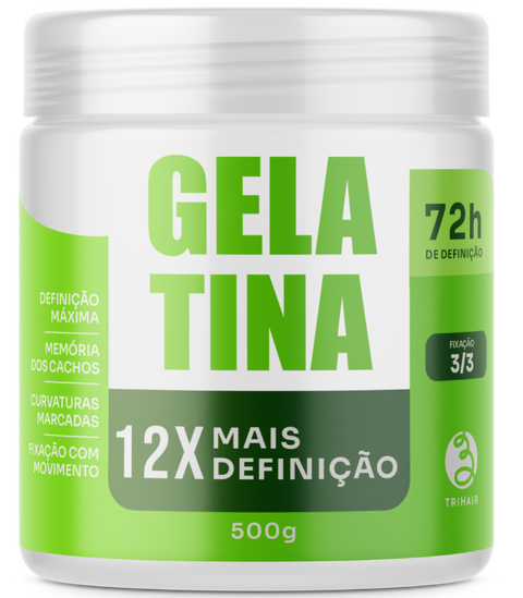 Gelatina Mais Definição Trihair 500g — Gelatina Modeladora para Cachos com Fixação Forte