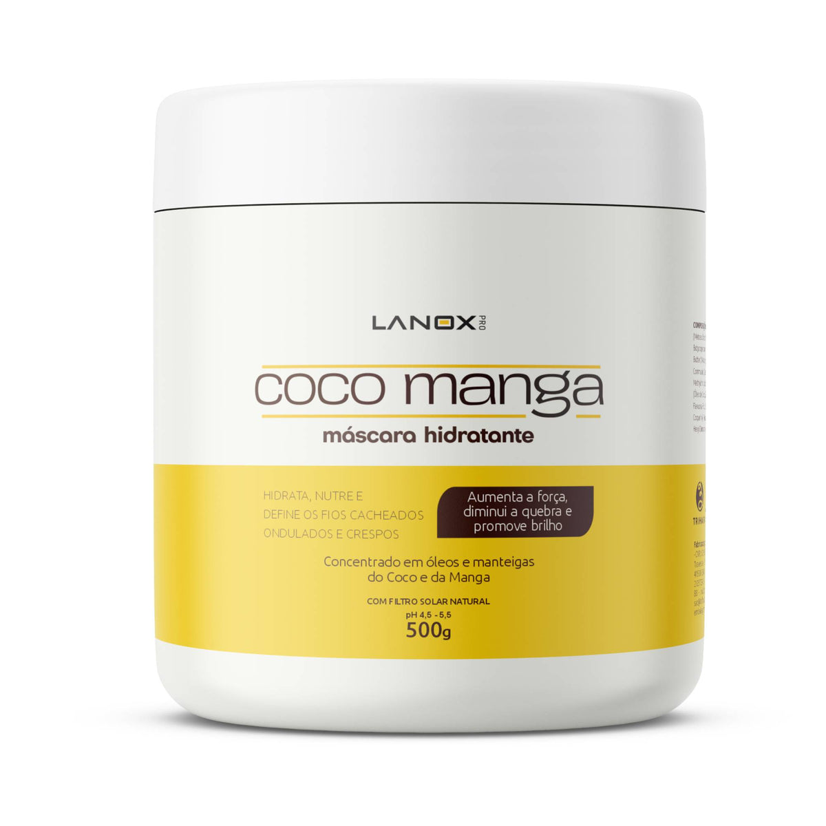 Máscara CocoManga Lanox 500g hidratação intensa