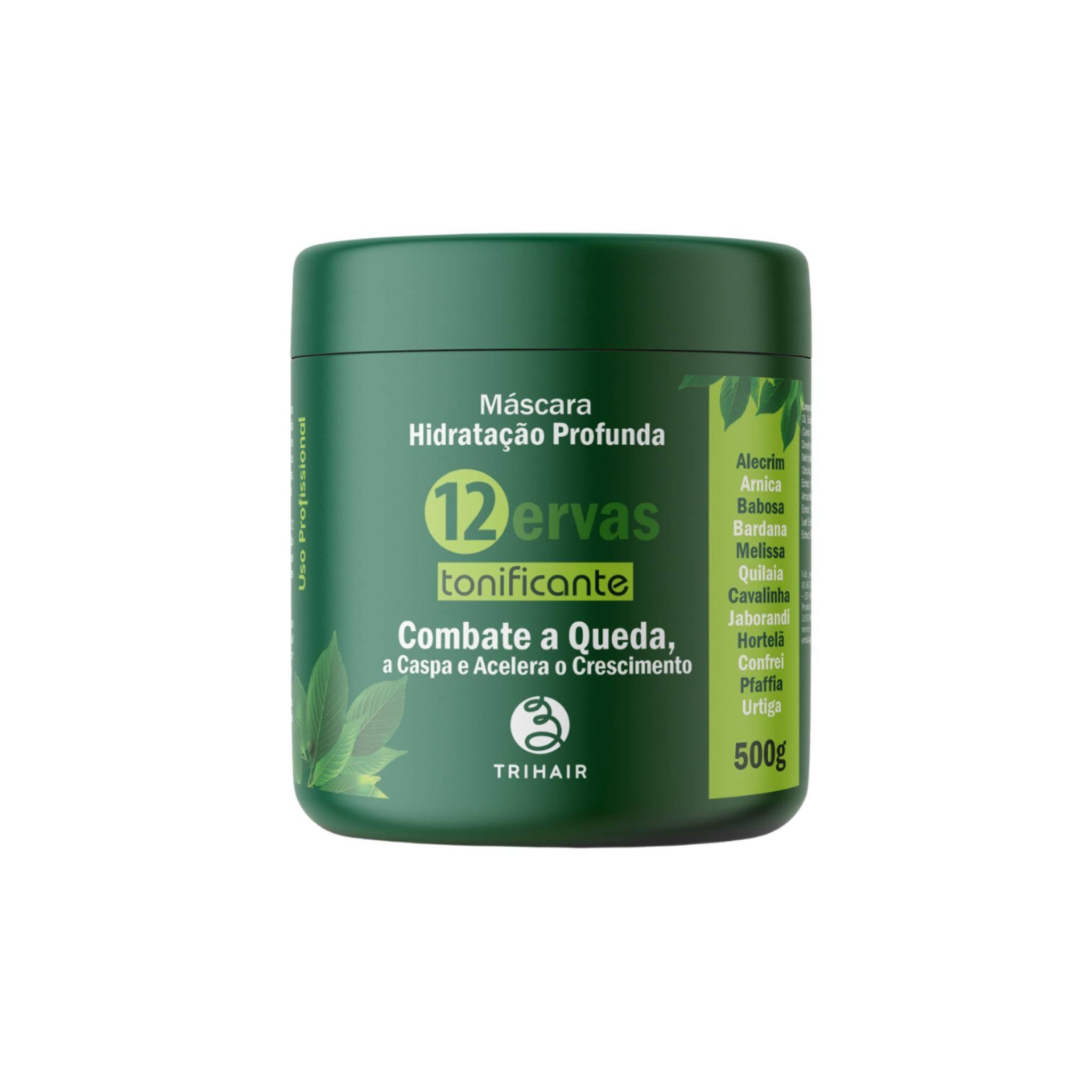 Máscara 12 Ervas Tonificante 500ml - Trihair Cosméticos