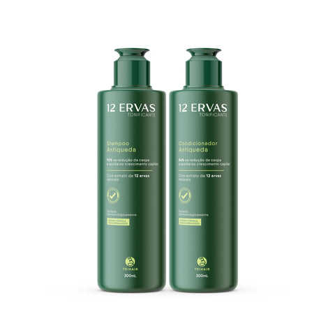 Duo 12 Ervas Tonificante Trihair 500ml Shampoo e Condicionador