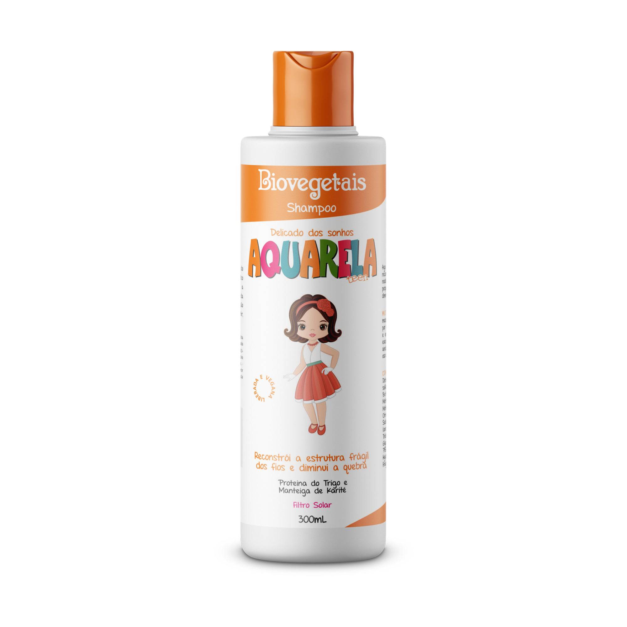 Shampoo Aquarela Teen Delicado dos Sonhos Biovegetais - 300ml - Trihair Cosméticos