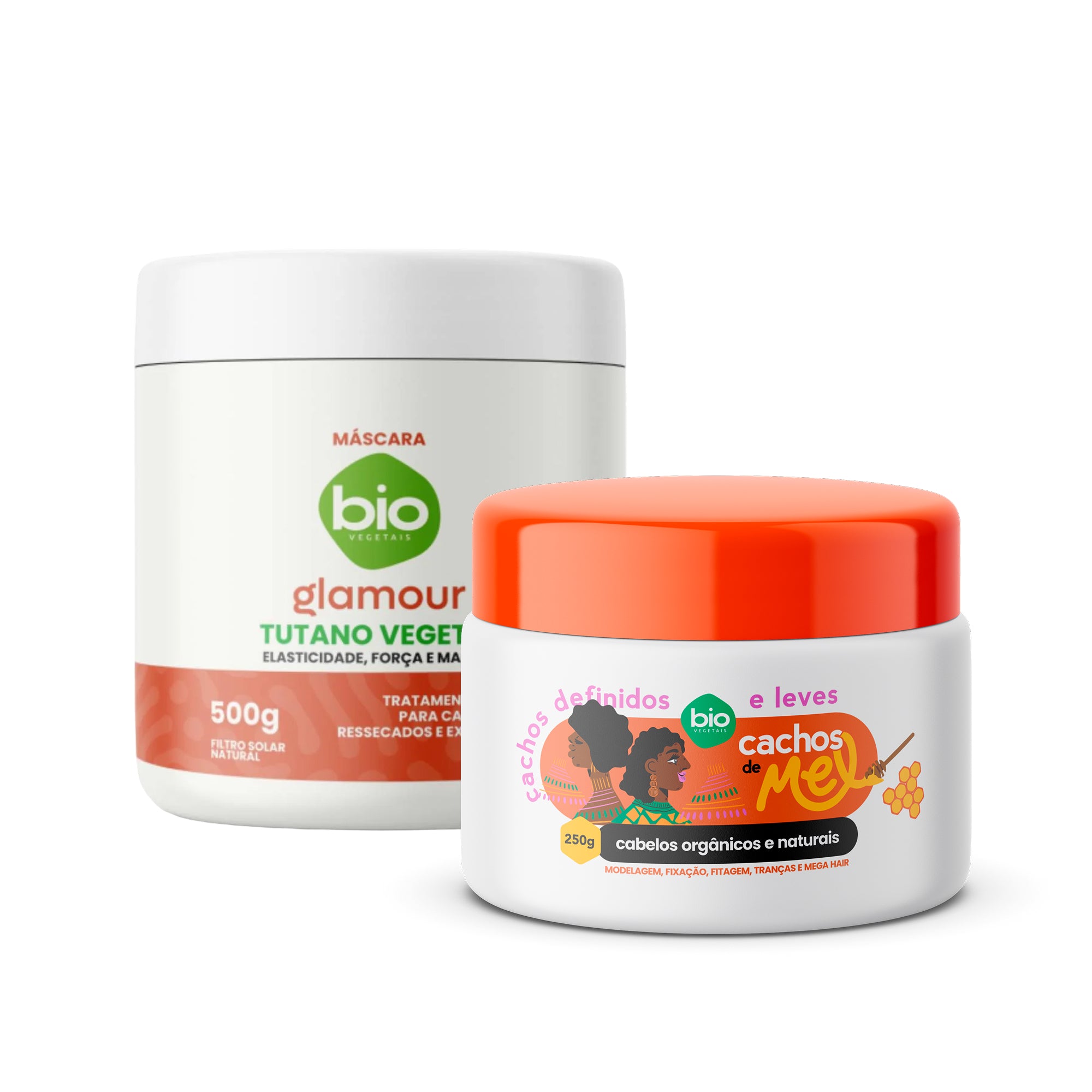 Kit Cachos de Mel 250g com Máscara Glamour Tutano Vegetal 500g Bio Vegetais