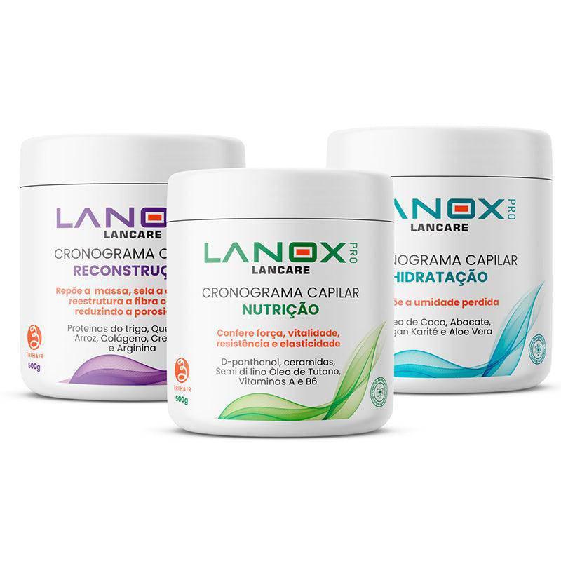 Linha Completa Cronograma Capilar Lancare Lanox 500g - Trihair Cosméticos