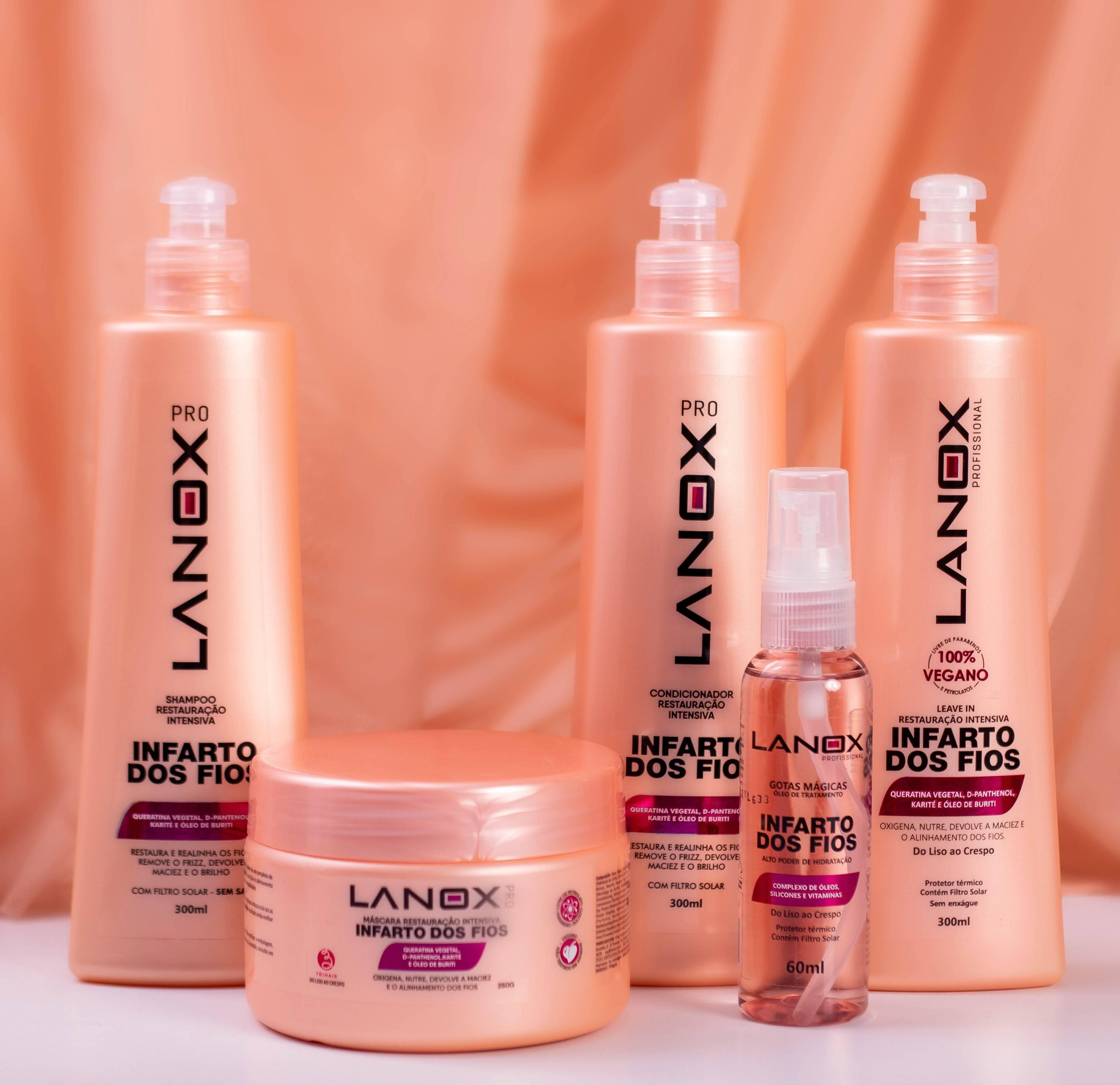 Linha Completa Infarto dos Fios Lanox- 300ml - Trihair Cosméticos